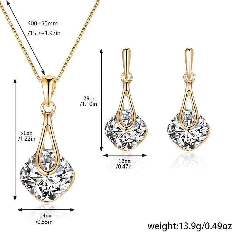 Comfort-Fit Sparkle Earrings and Necklace