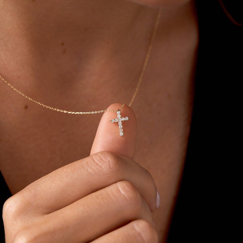 Bold Path Gold Cross Necklace