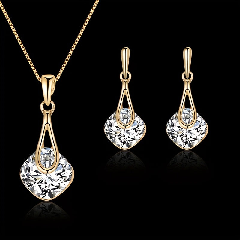 Comfort-Fit Sparkle Earrings and Necklace