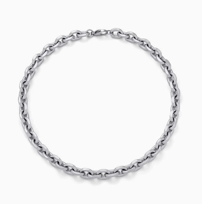Bold Stainless Steel Statement Necklace