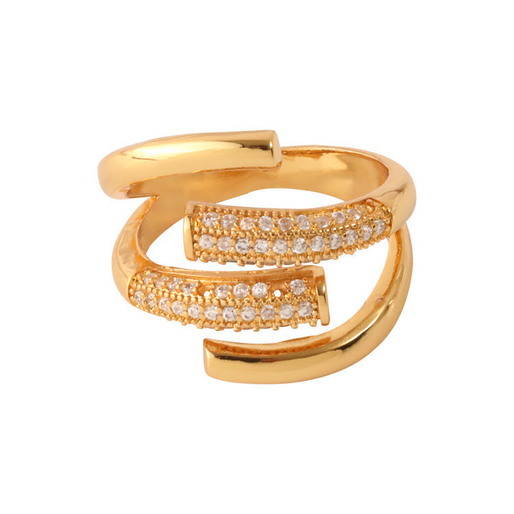 Luxurious Geometry Gold Ring Elegance
