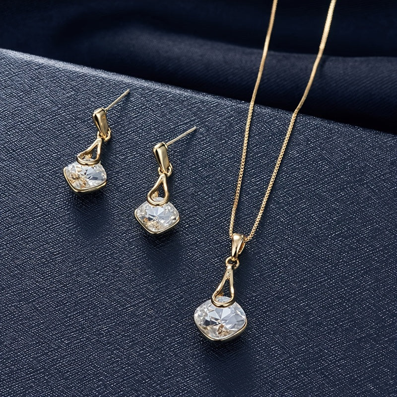 Comfort-Fit Sparkle Earrings and Necklace