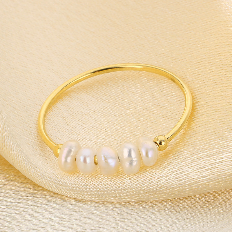 Everlasting Gold Pearl Ring