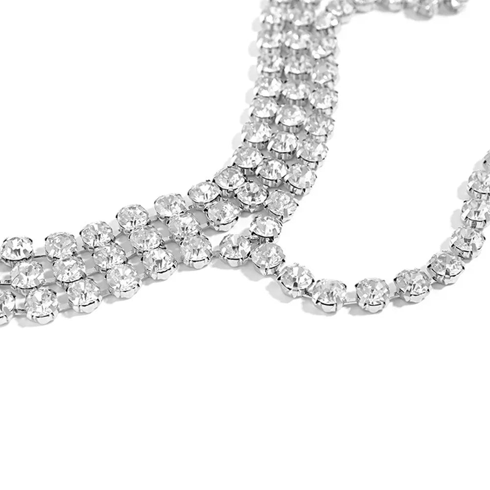 Elegant Multi-Layer Crystal Charm Necklace