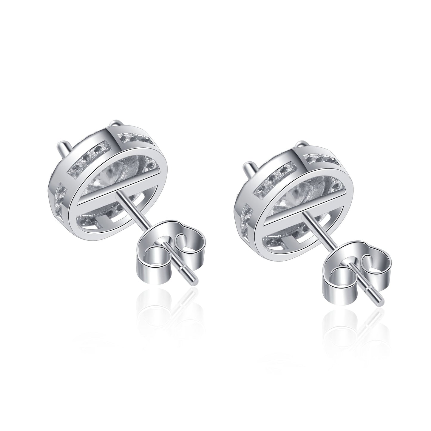 Radiant Moissanite Halo Elegance Earrings