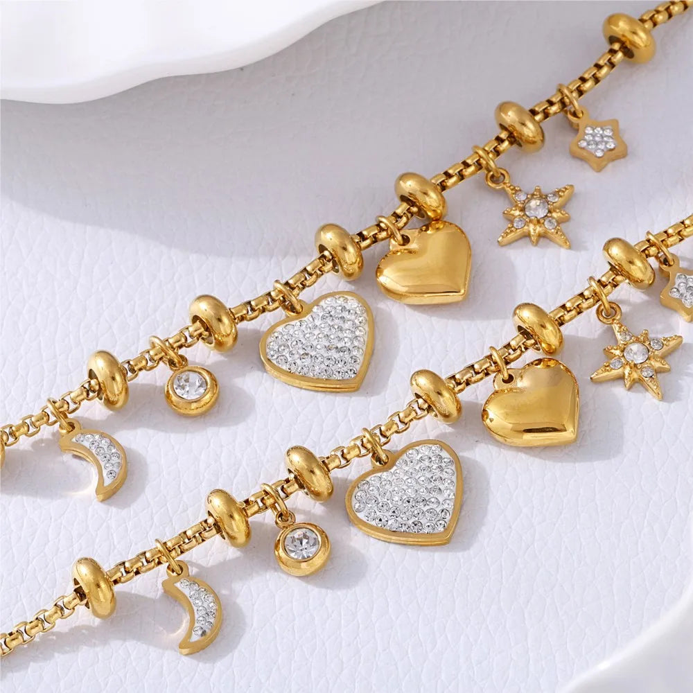 Heart Charm Sparkle Bracelet