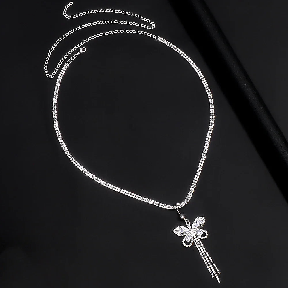 Glamorous Rhinestone Butterfly Chain