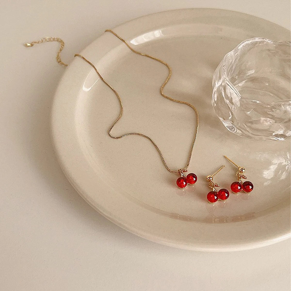 Timeless Crystal Cherry Jewelry Set