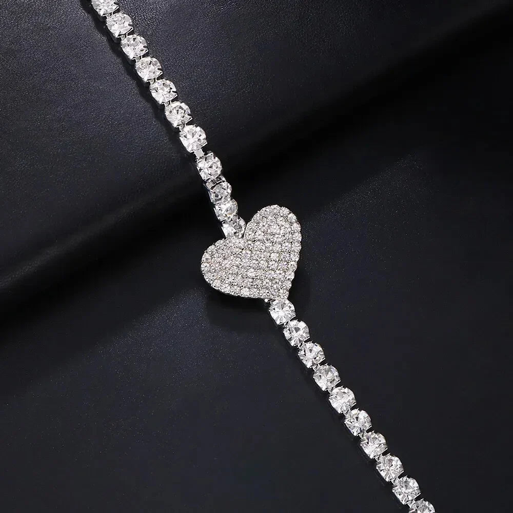 Timeless Rhinestone Heart Elegance Necklace