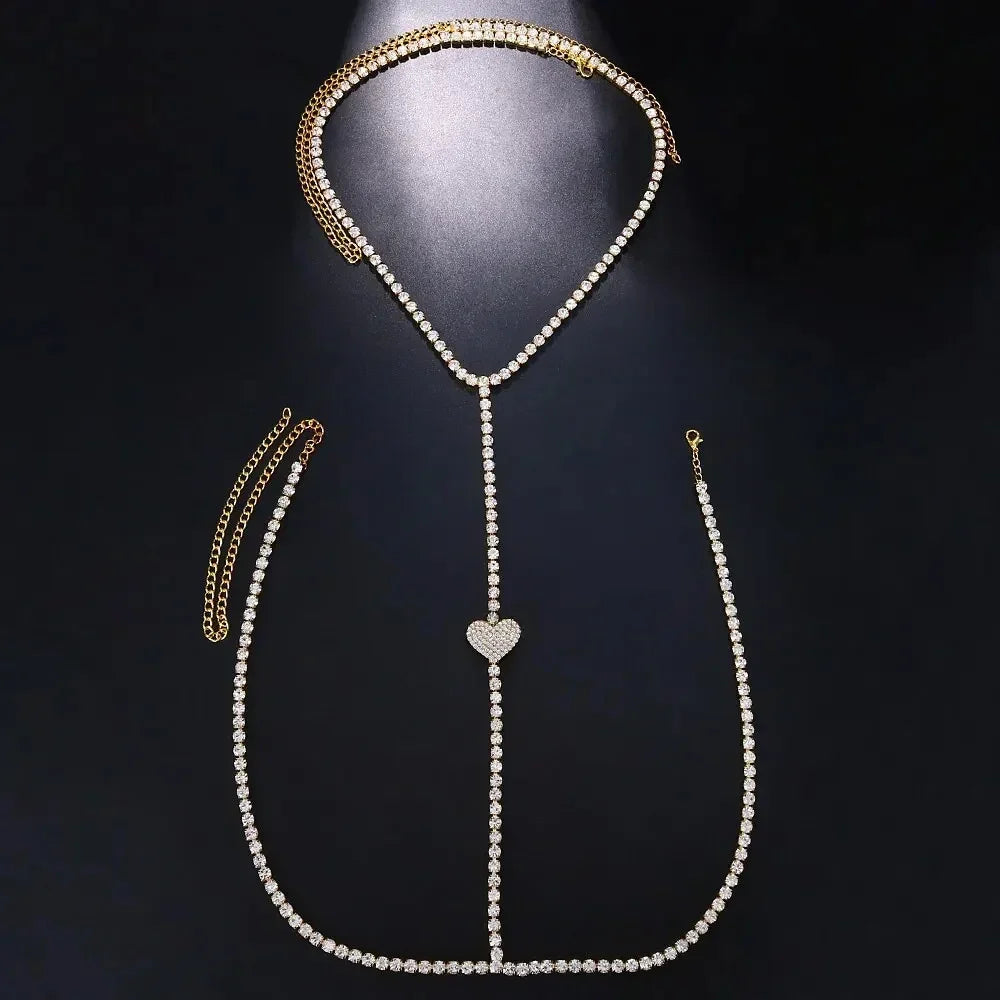 Timeless Rhinestone Heart Elegance Necklace