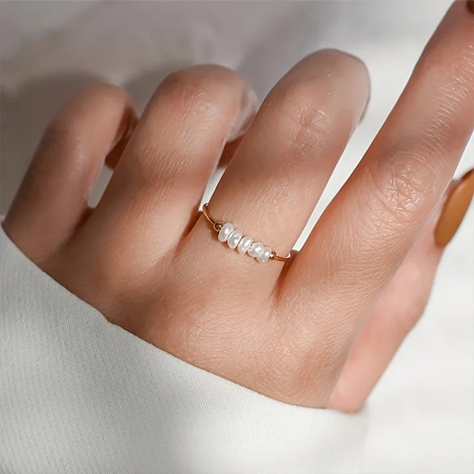 Everlasting Gold Pearl Ring