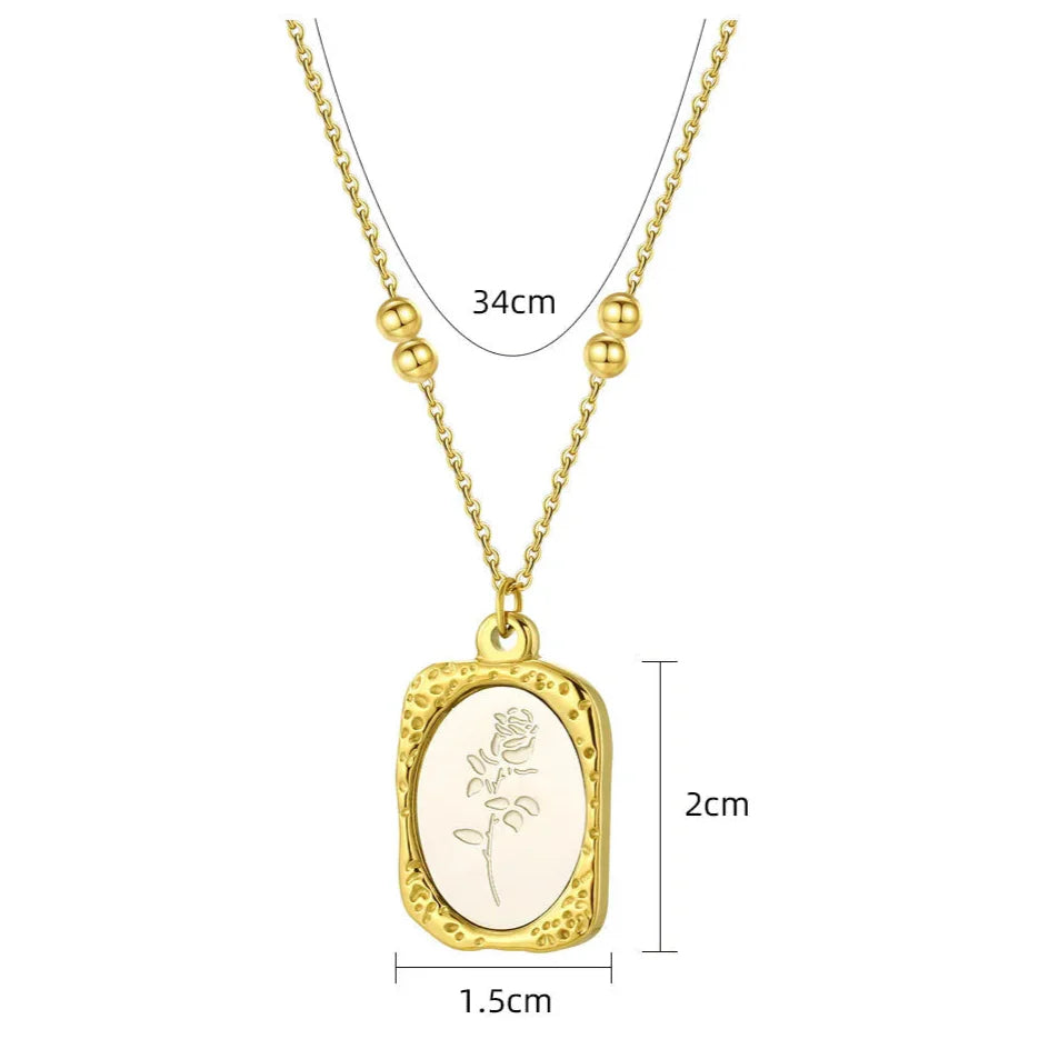 Elegant Delicate Gold Rose Pendant