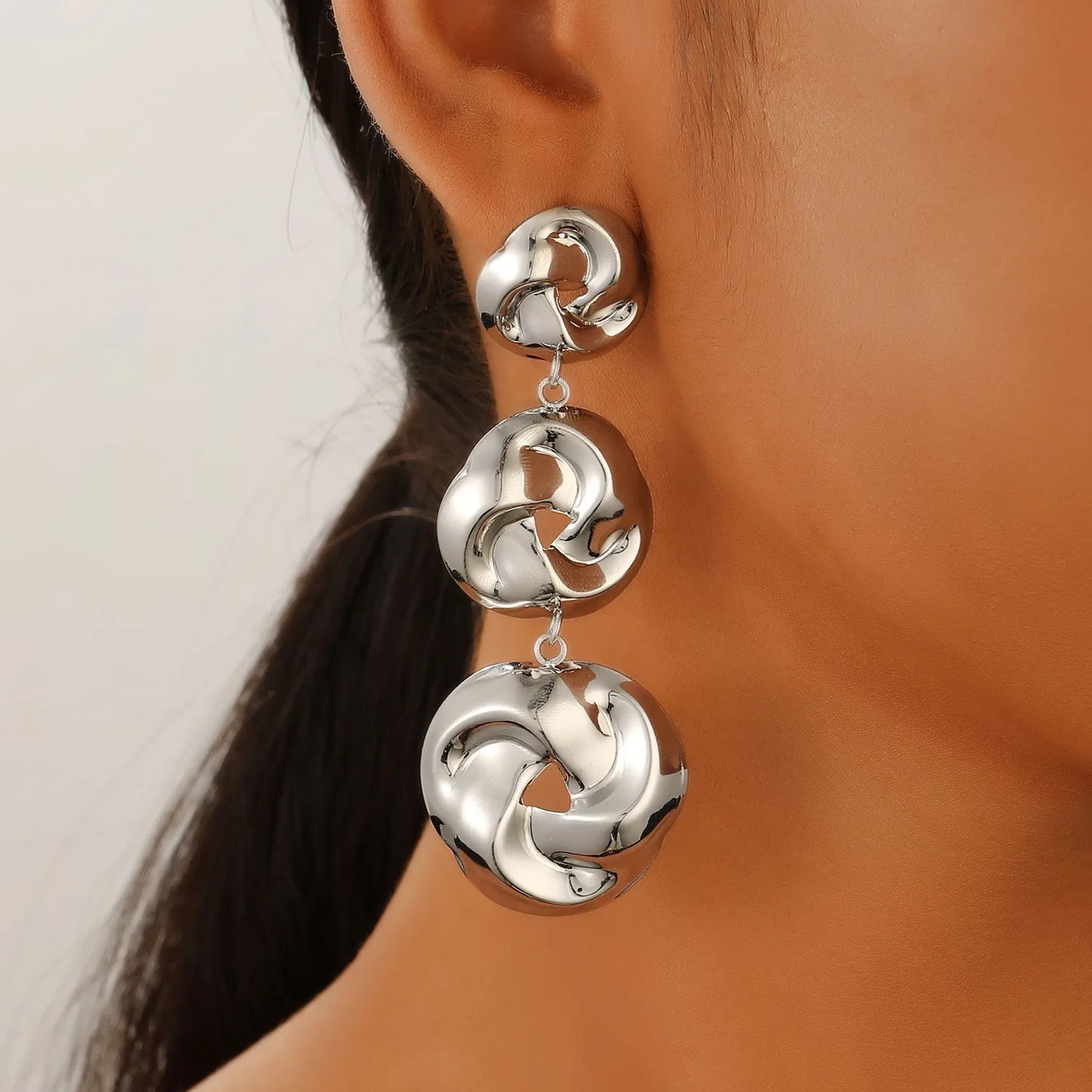 Airy Elegance Gold Chain Earrings