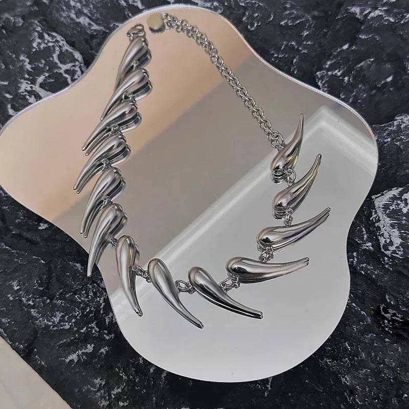 Rebellious Edge Metal Necklace