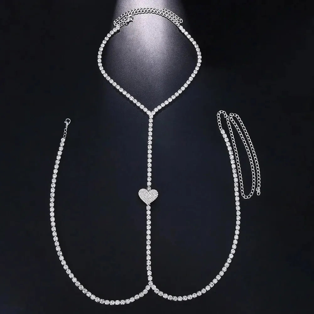 Timeless Rhinestone Heart Elegance Necklace