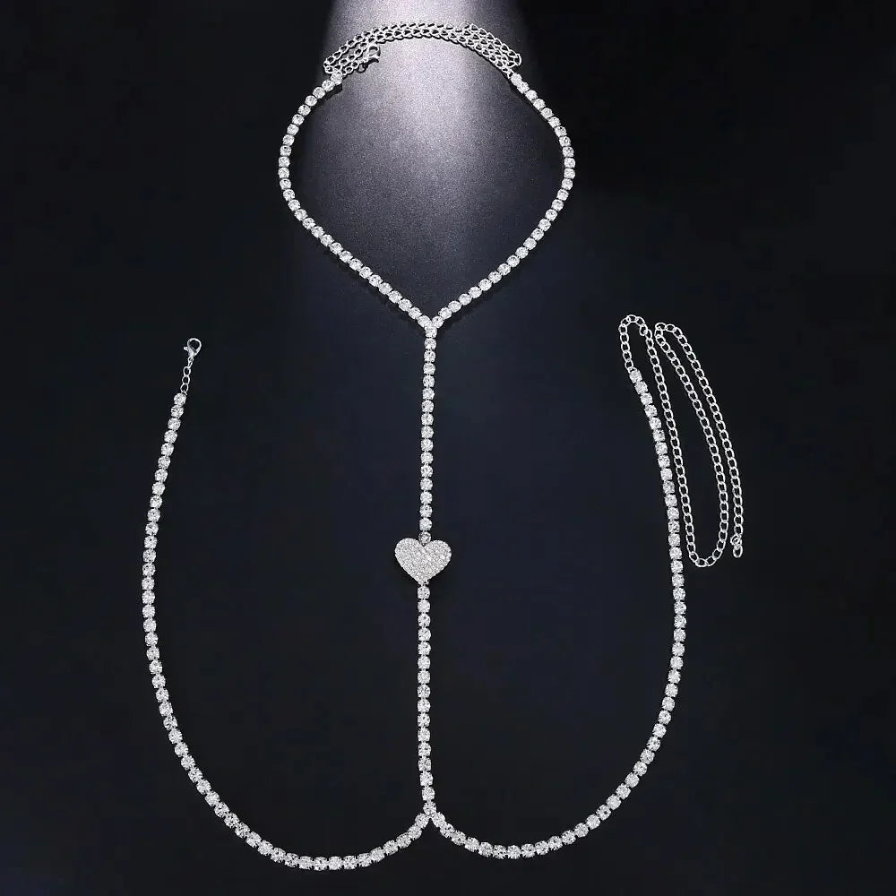 Timeless Rhinestone Heart Elegance Necklace