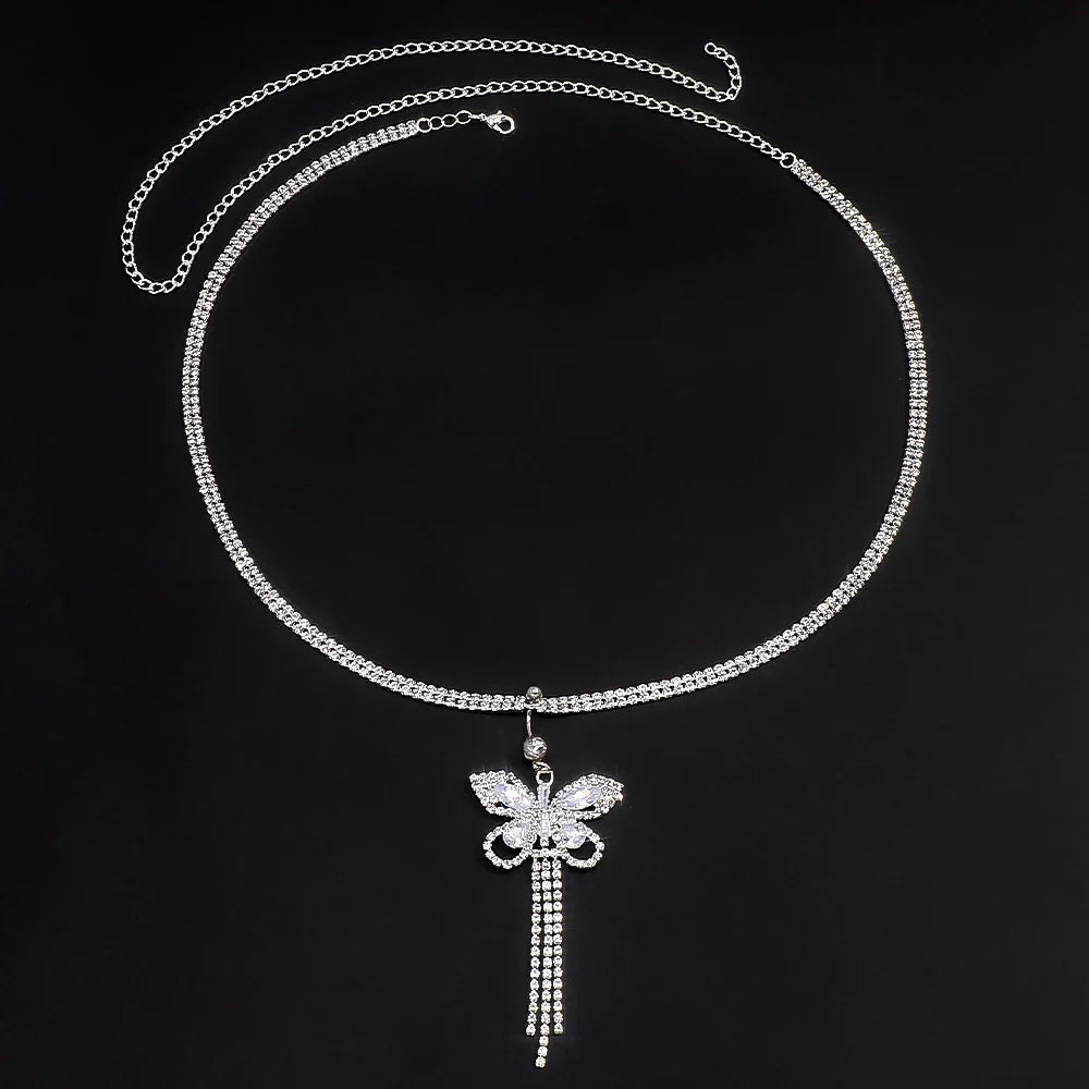 Glamorous Rhinestone Butterfly Chain