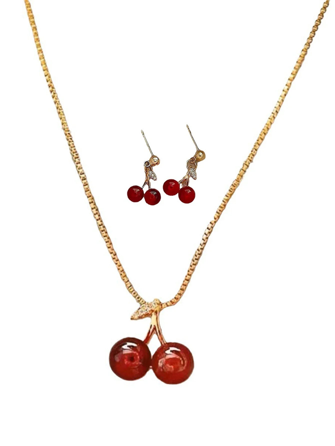 Timeless Crystal Cherry Jewelry Set
