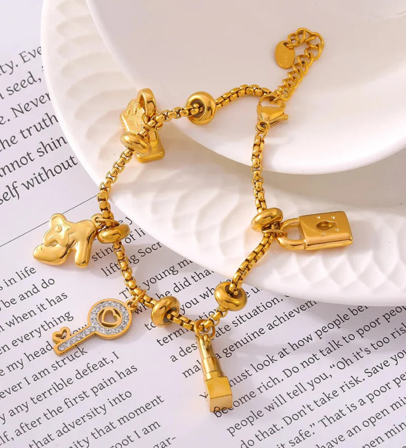 Elevate Your Look: 18K Charm Bracelet