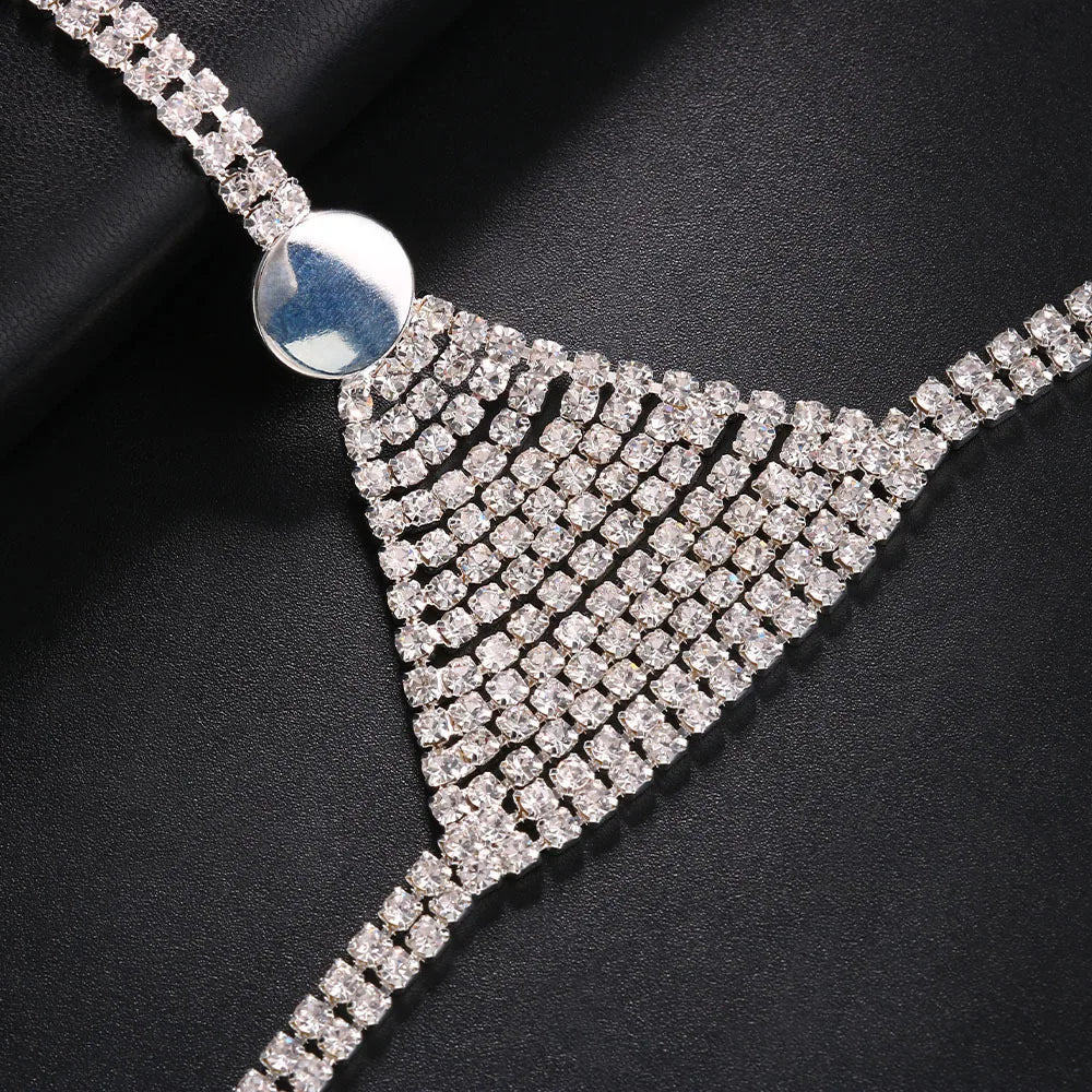 Glamorous Rhinestone Chest Chain Elegance