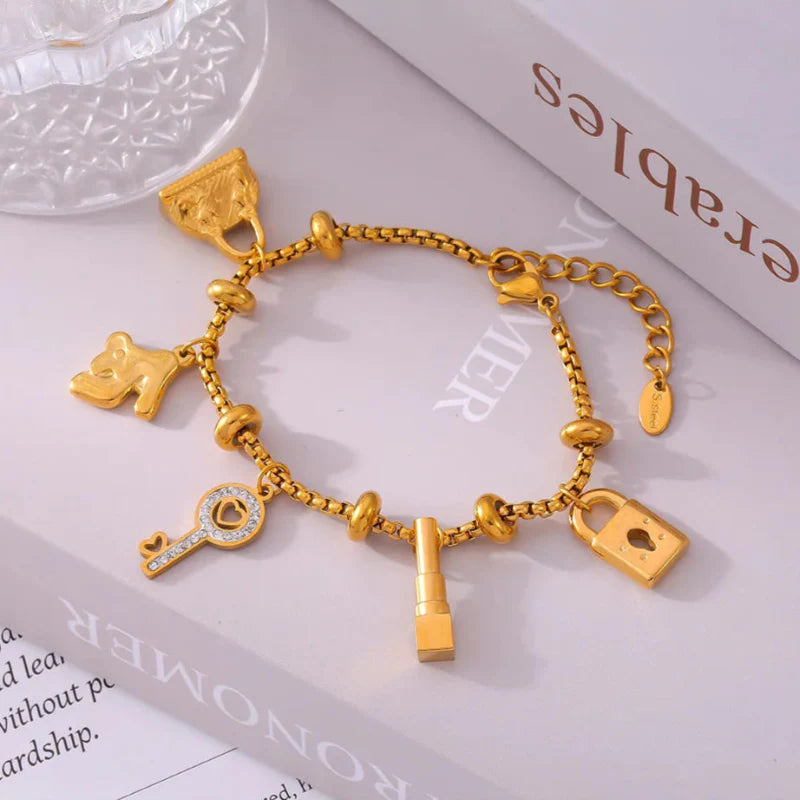 Elevate Your Look: 18K Charm Bracelet