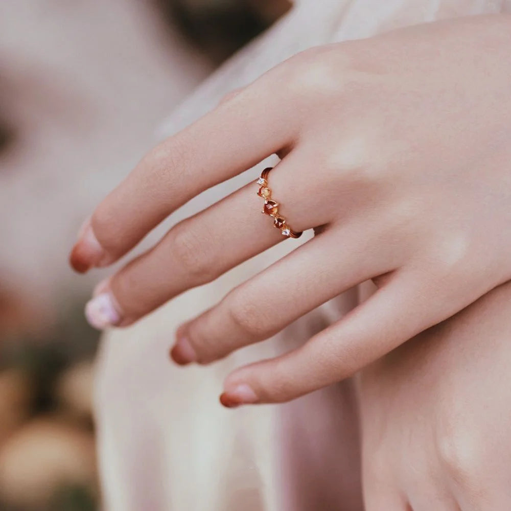 Honey Gemstone Vintage Charm Ring