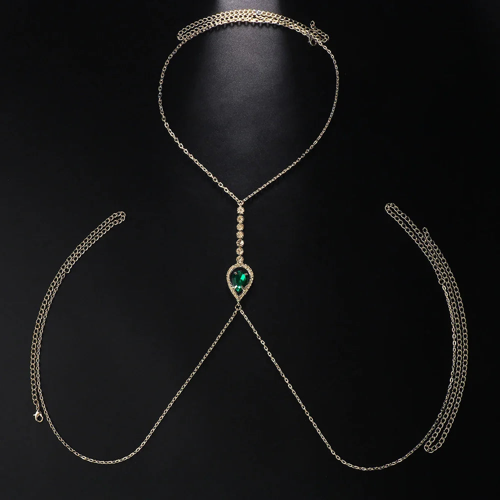 Luxurious Green Crystal Glamour Chain