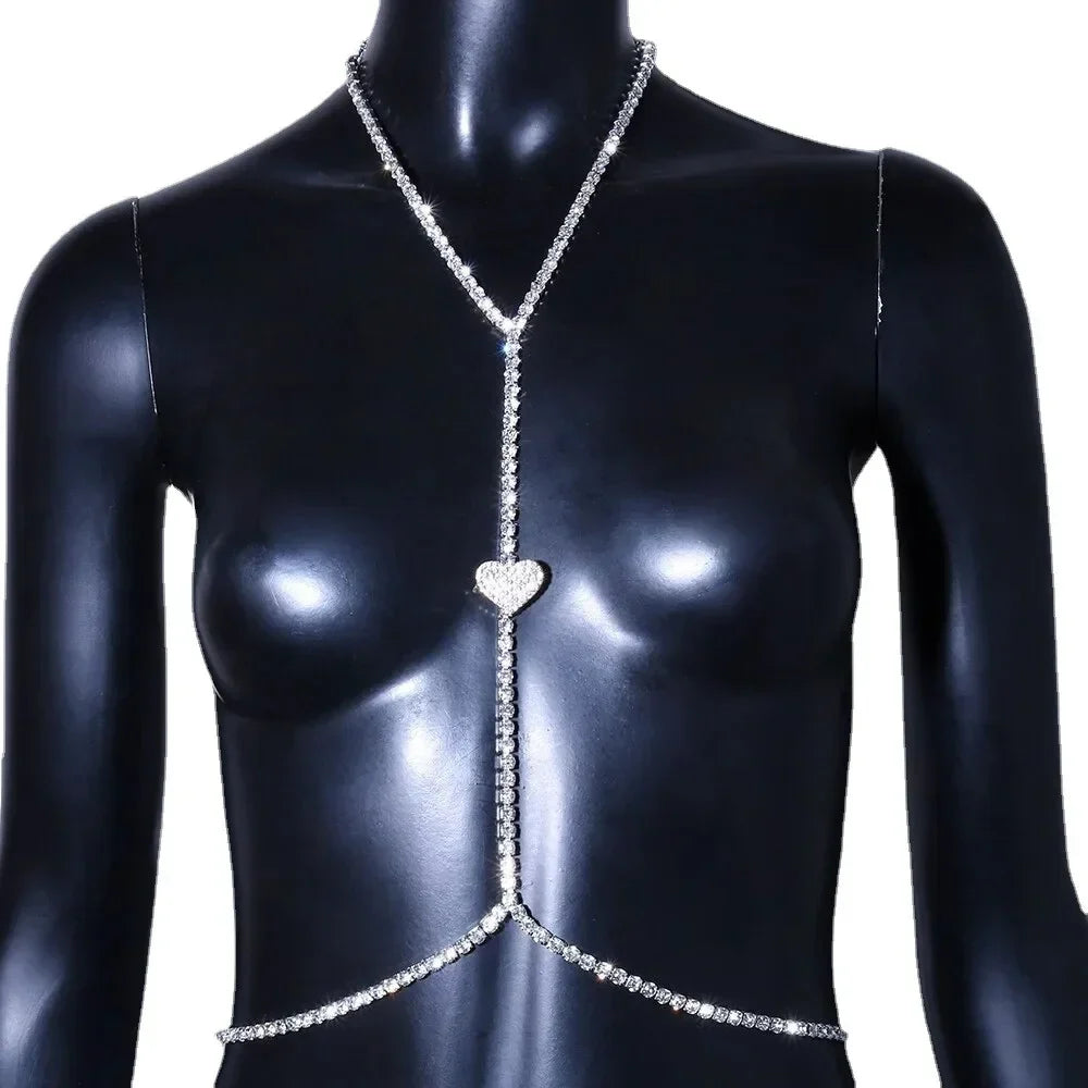 Timeless Rhinestone Heart Elegance Necklace