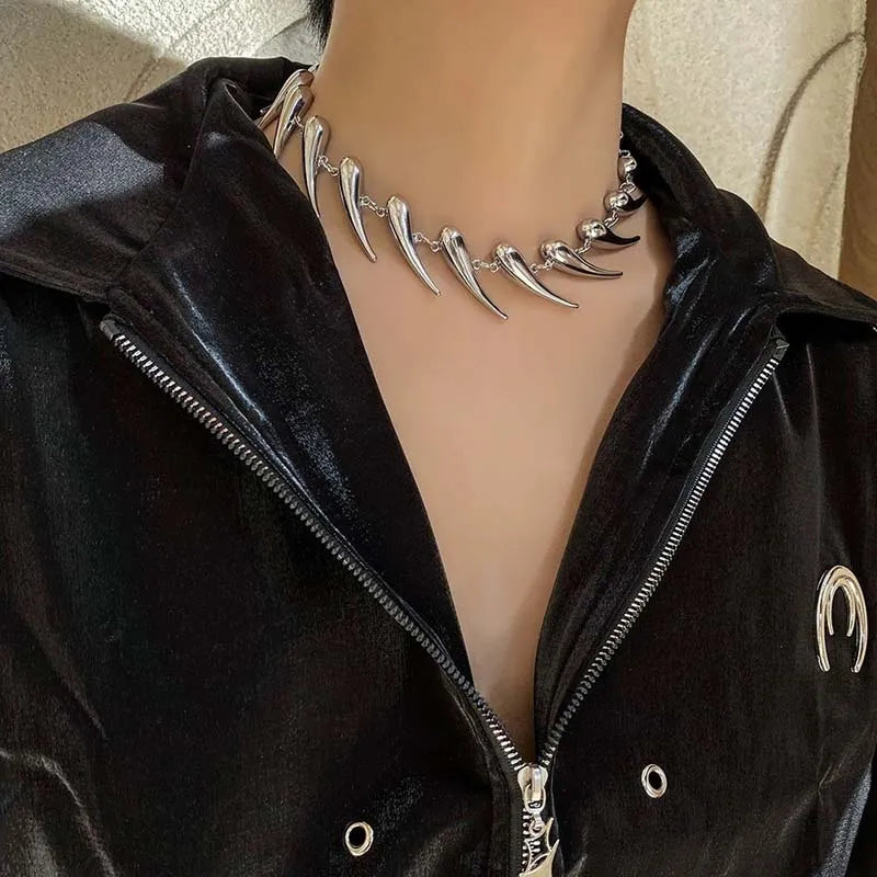 Rebellious Edge Metal Necklace