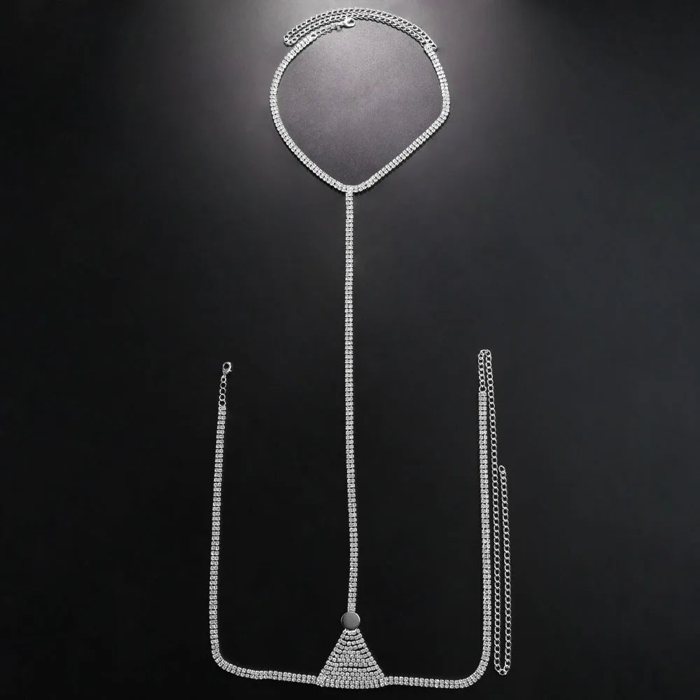 Glamorous Rhinestone Chest Chain Elegance