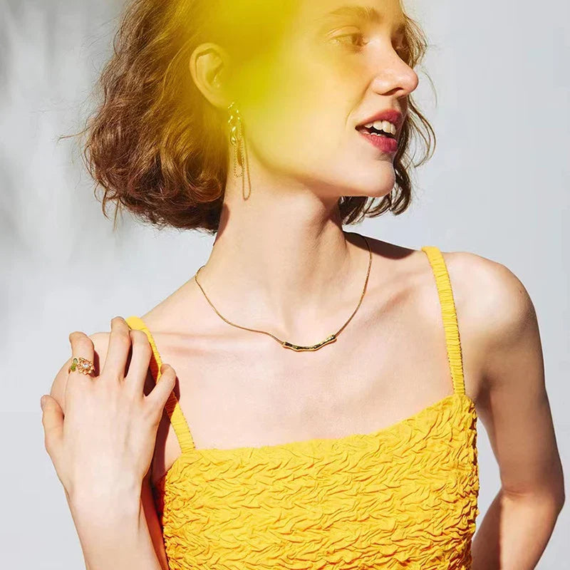 Radiant Bar Necklace with Tangle-Free Chain