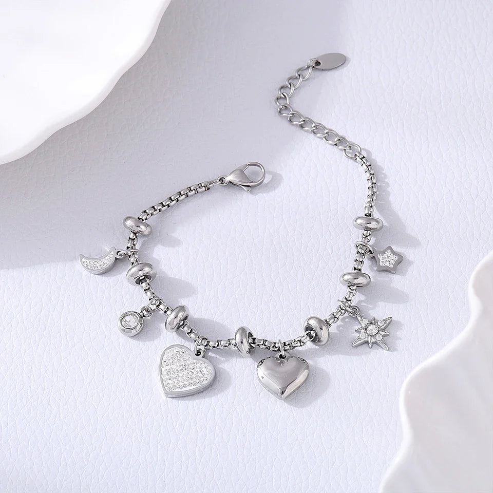 Heart Charm Sparkle Bracelet