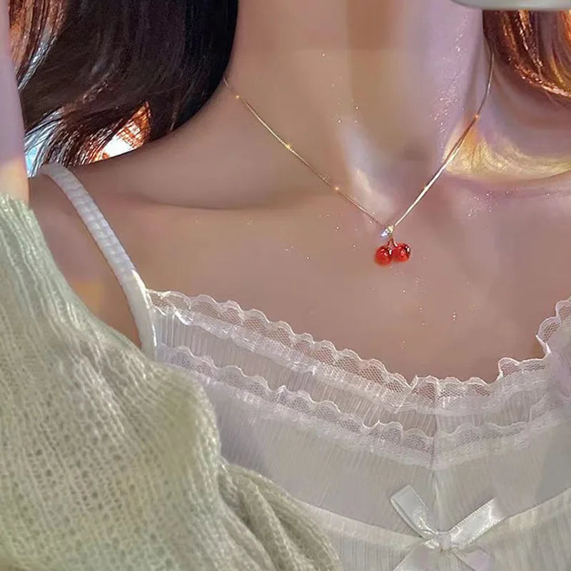Timeless Crystal Cherry Jewelry Set