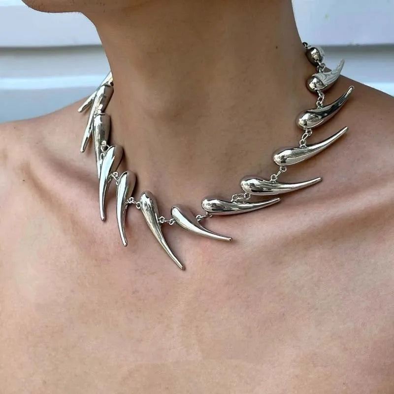 Rebellious Edge Metal Necklace
