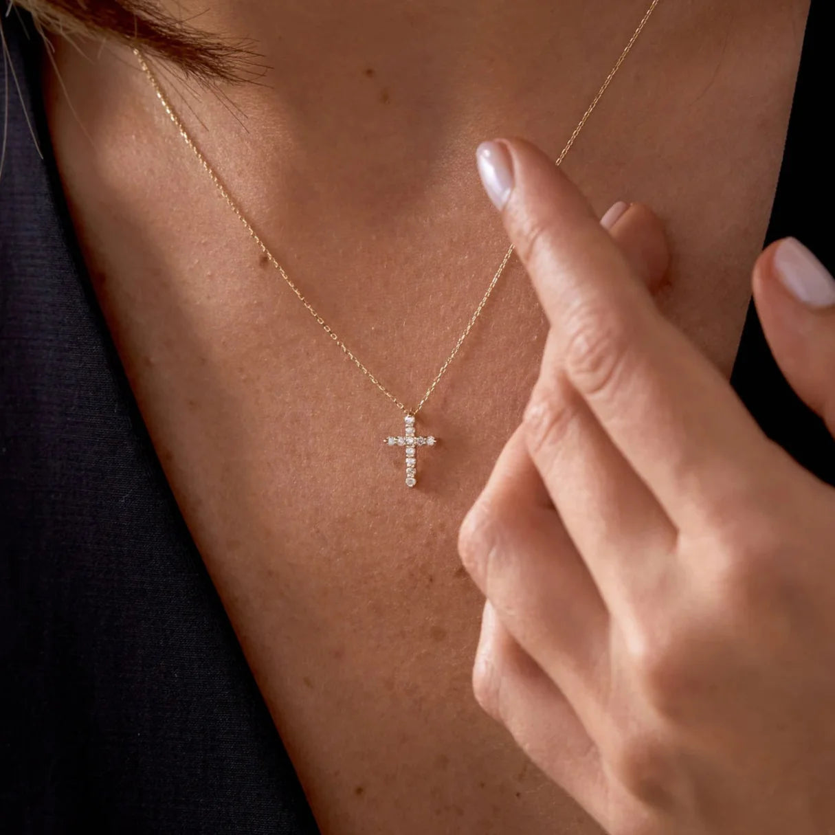 Bold Path Gold Cross Necklace
