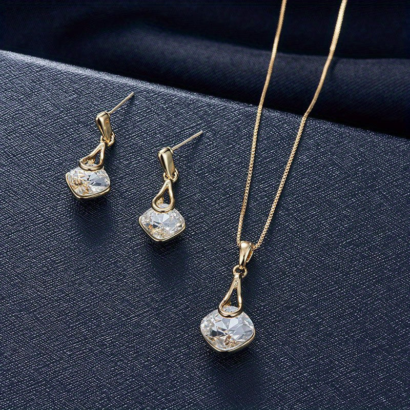 Comfort-Fit Sparkle Earrings and Necklace
