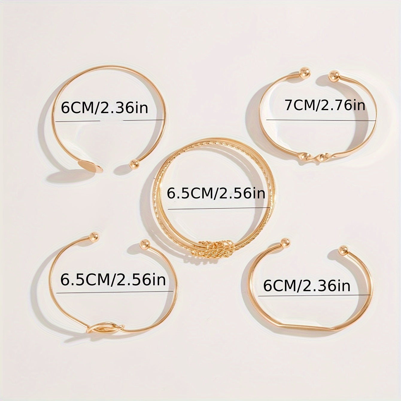 5-Piece Adjustable Bracelet Set