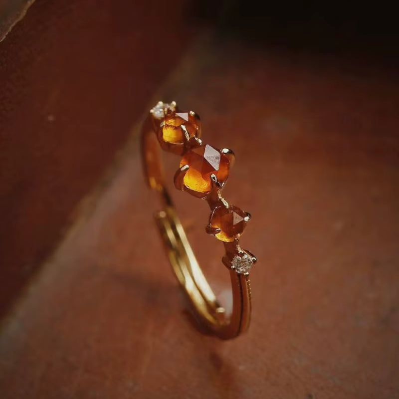 Honey Gemstone Vintage Charm Ring