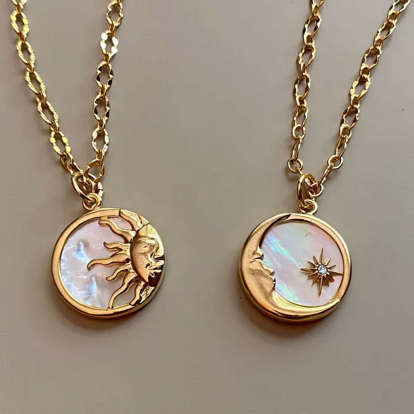 Celestial Harmony Sun & Moon Necklaces