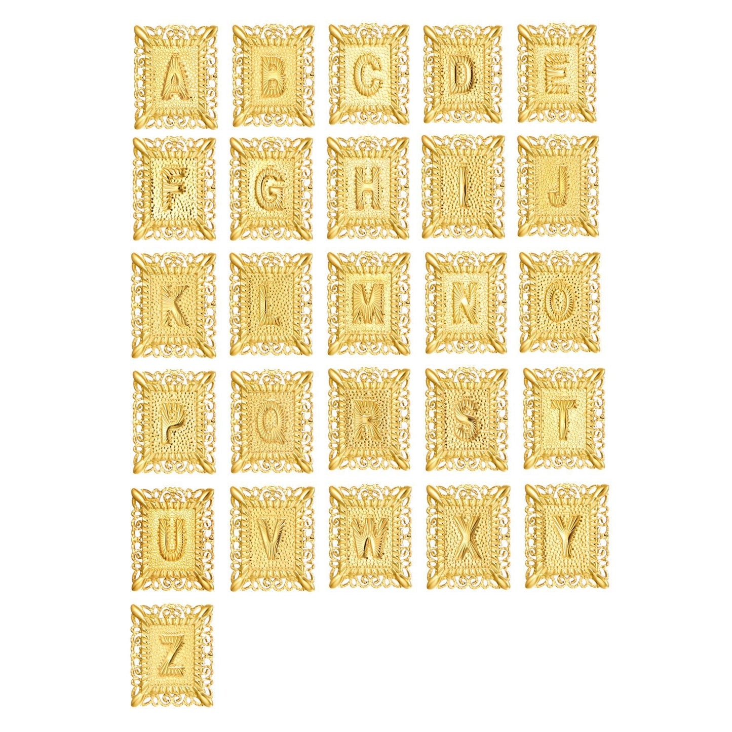 Golden Initial Necklace Set