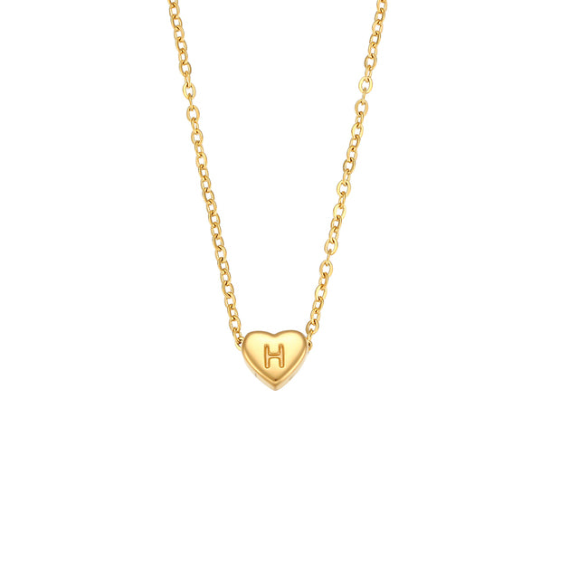 Letter Heart Pendant Necklace