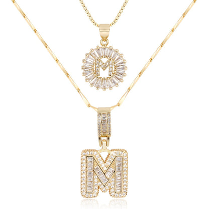 Pave-Diamond Initial Necklace