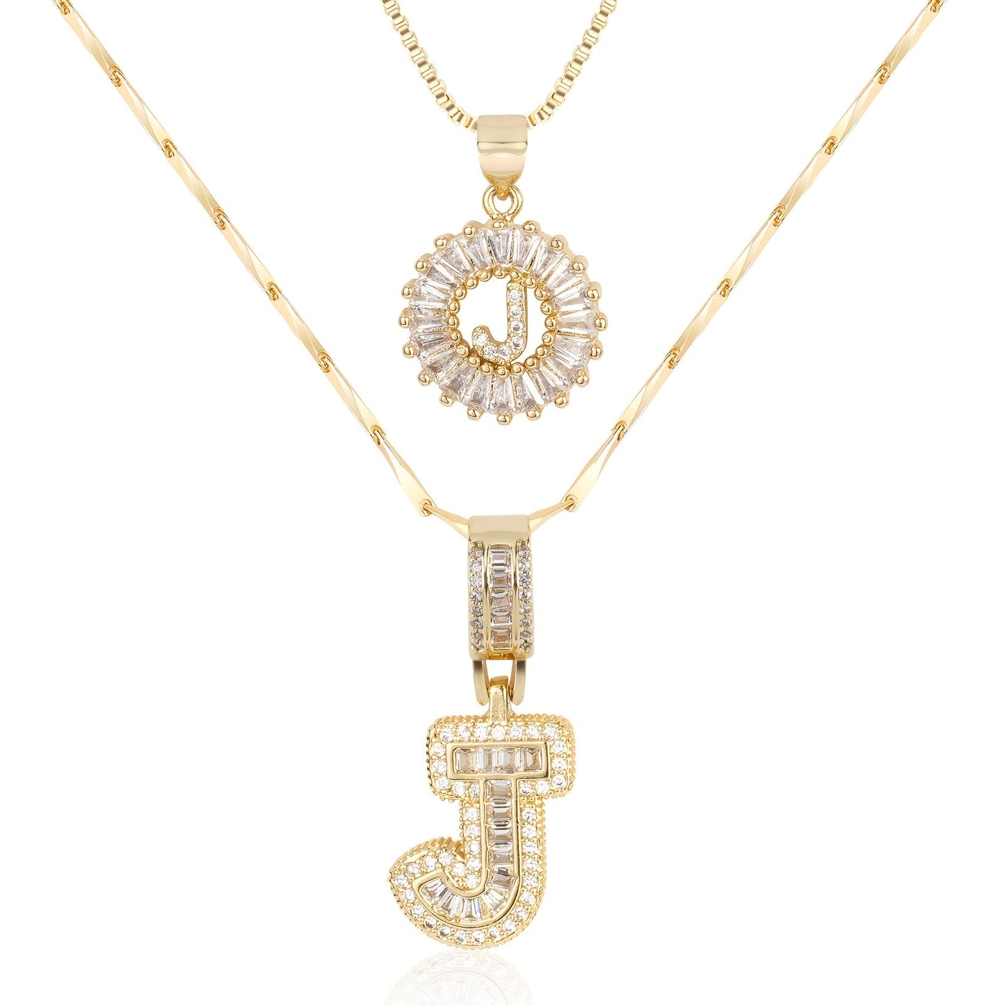 Pave-Diamond Initial Necklace