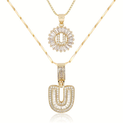 Pave-Diamond Initial Necklace