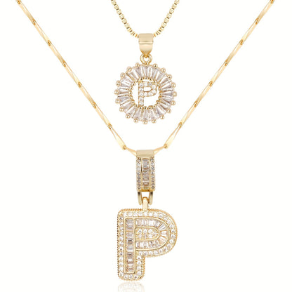 Pave-Diamond Initial Necklace