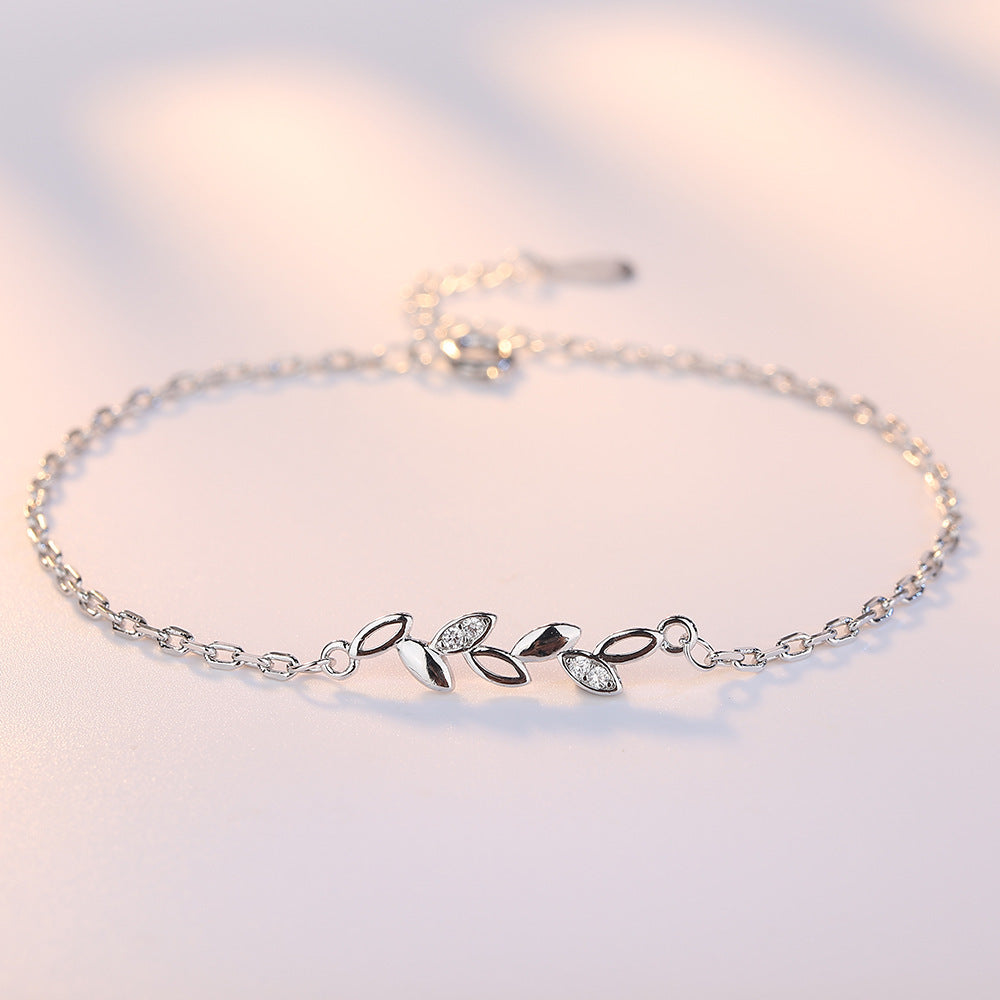 Elegant Leaf Charm Bracelet