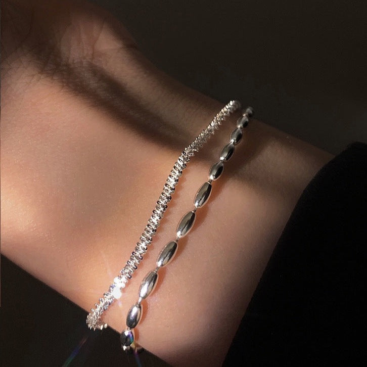 Polished Silver Bracelet Set