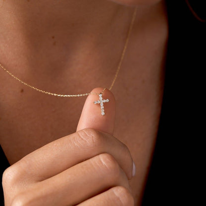 Bold Path Gold Cross Necklace