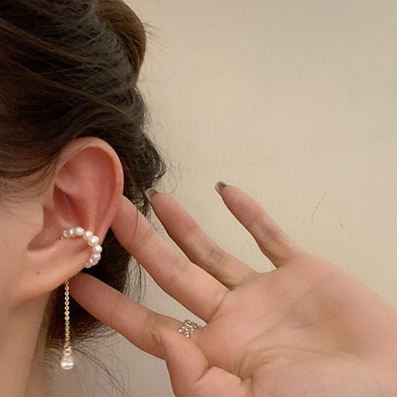 Chunky Pearl Cuff Earrings