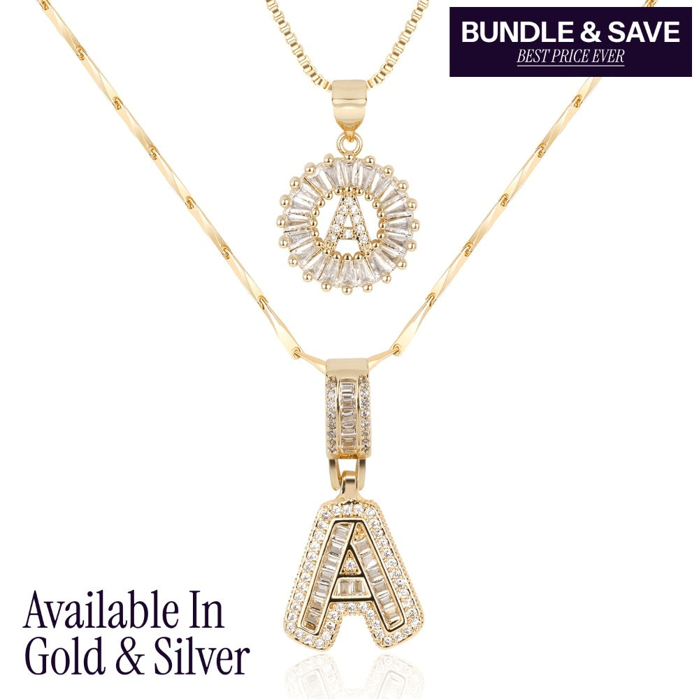 Pave-Diamond Initial Necklace